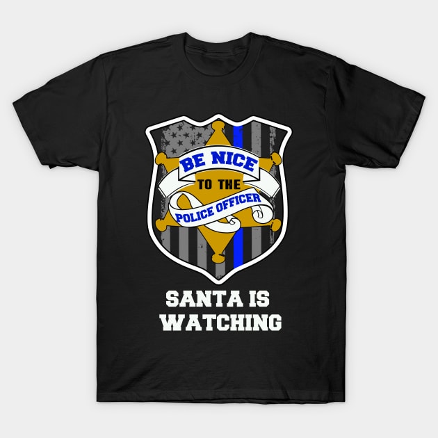 thin blue line christmas police gift T-Shirt by smiles4dia